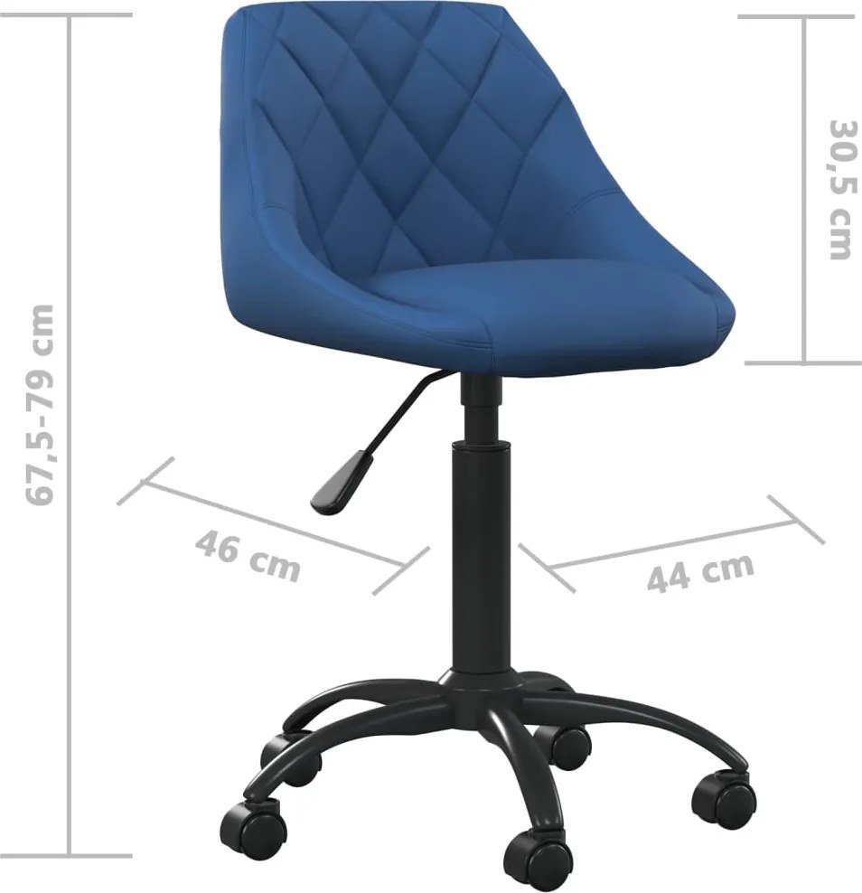 vidaXL kék bársony irodaszék