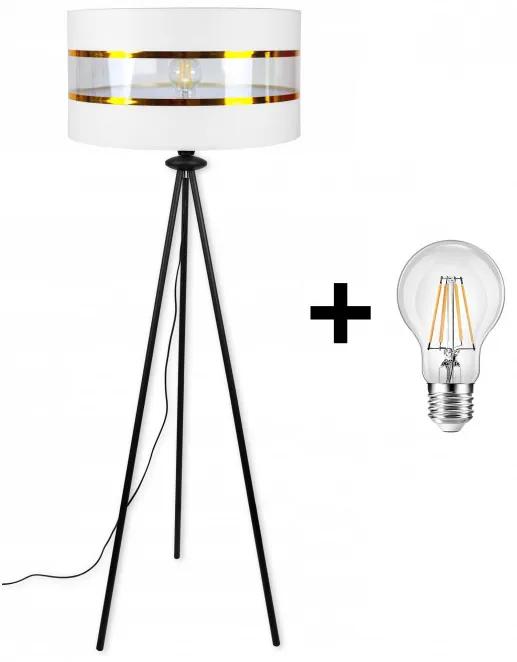 Glimex Abazur állólámpa fehér 1x E27 + ajándék LED izzó
