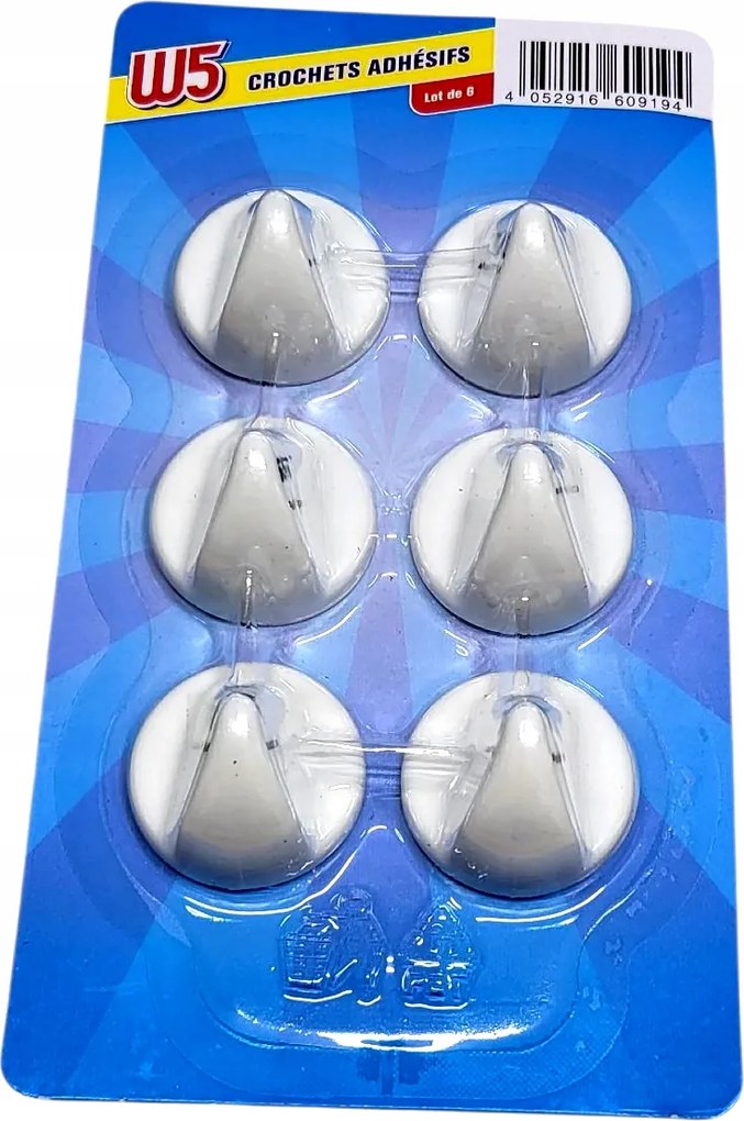 W5 Törölközőtartó fehér öntapadós 6 db R-53/RT-2082