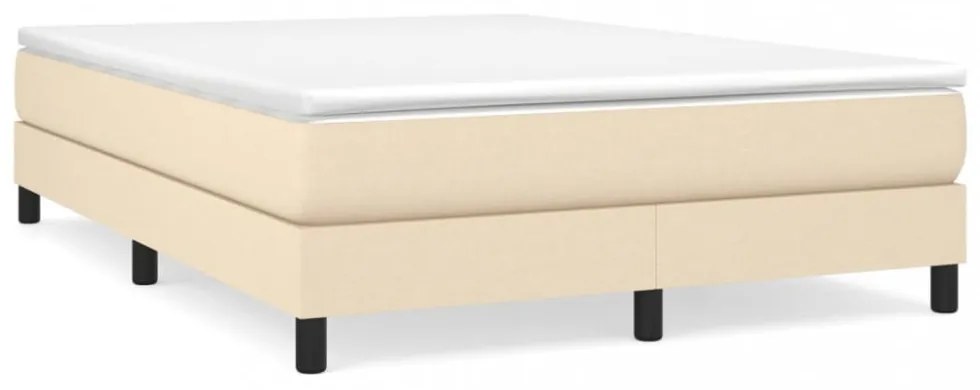 krémszínű szövet rugós ágykeret 140 x 200 cm