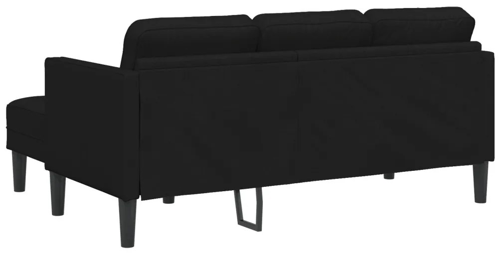 3 személyes L-alakú kanapé Fekete 160 cm Szövet