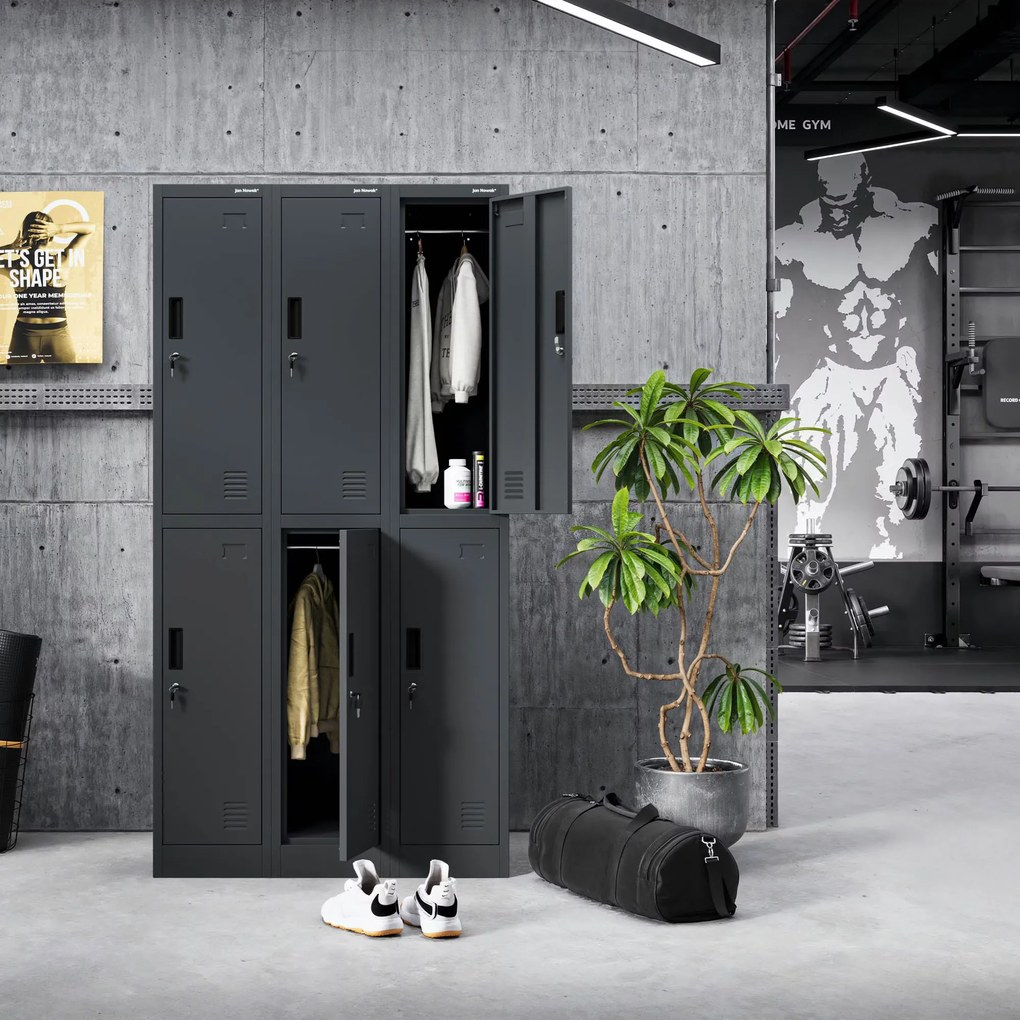 Szociális öltözőszekrény antracit IGOR 1 Plus 316,5 x 1850 x 450 mm