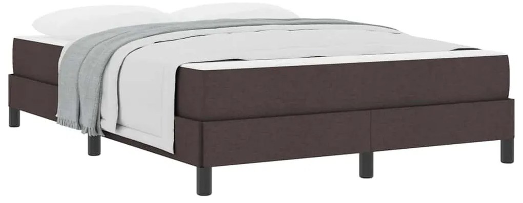 Boxrugós ágy matracmal sötétbarna 140 x 190 cm szövet