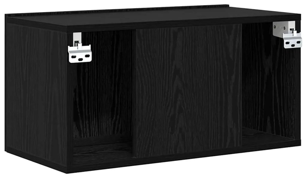 TV szekrény 3 pcs Fekete 60 x 30 x 30 cm Faanyag