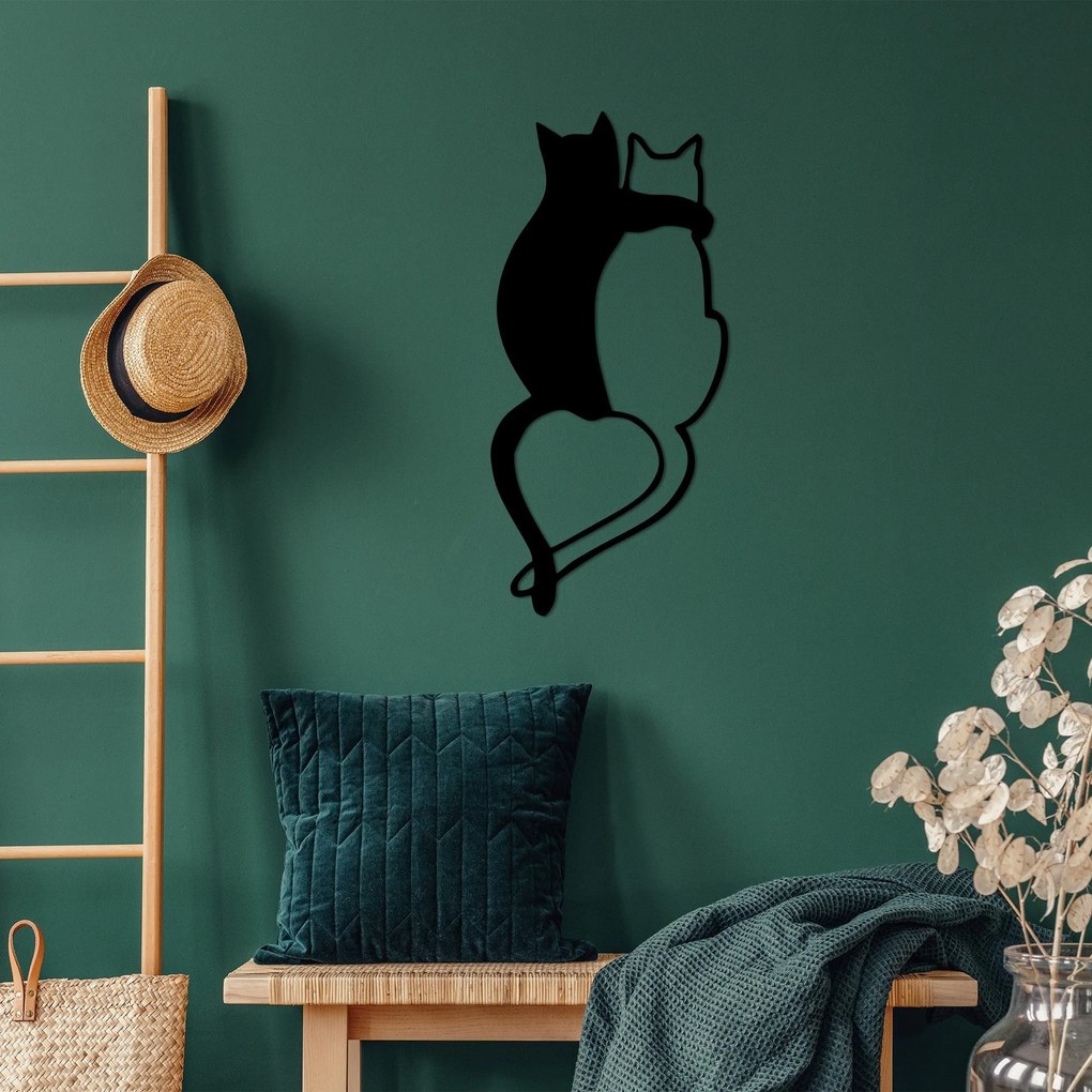 Fém fali dekoráció, Love Cats - 478