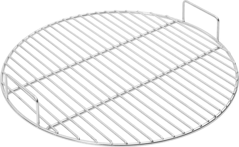 vidaXL kerek 304 rozsdamentes acél BBQ grillrács fogantyúval Ø44,5 cm