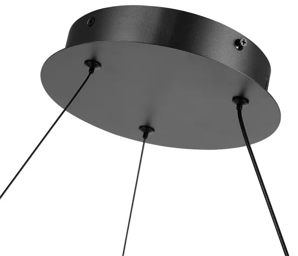 Brilagi-LED Dimmelhető kábeles csillár TWISTER LED/105W/230V átm. 100 cm fekete + távirányító