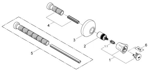 GROHE 19808001 - COSTA L falba süllyesztett szelep felső része, fényes króm