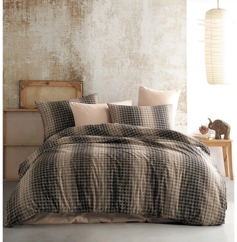 BedTex Pamut ágynemét Oberon barna, 220 x 200 cm,2 db 70 x 90 cm