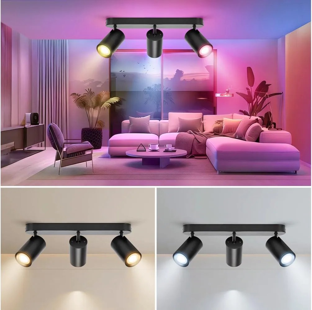 Aigostar - LED RGBW dimmelhető MESH spotlámpa 3xLED/4,9W/230V 2700-6500K fehér+távirányító