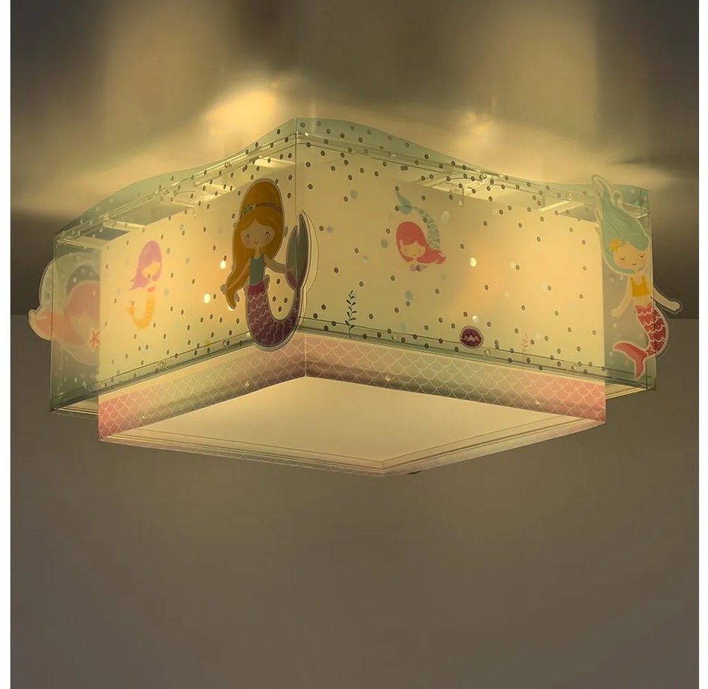 Dalber 63446 - Gyermek mennyezeti lámpa MERMAIDS 2xE27/60W/230V