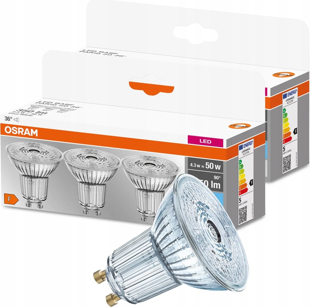 6x Led izzó GU10 3,6W 50W 350lm Osram 4000K