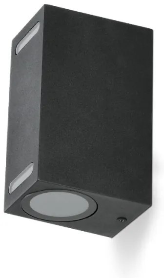 Kültéri fali lámpa QUERK 2xGU10/35W/230V IP54 15 cm fekete