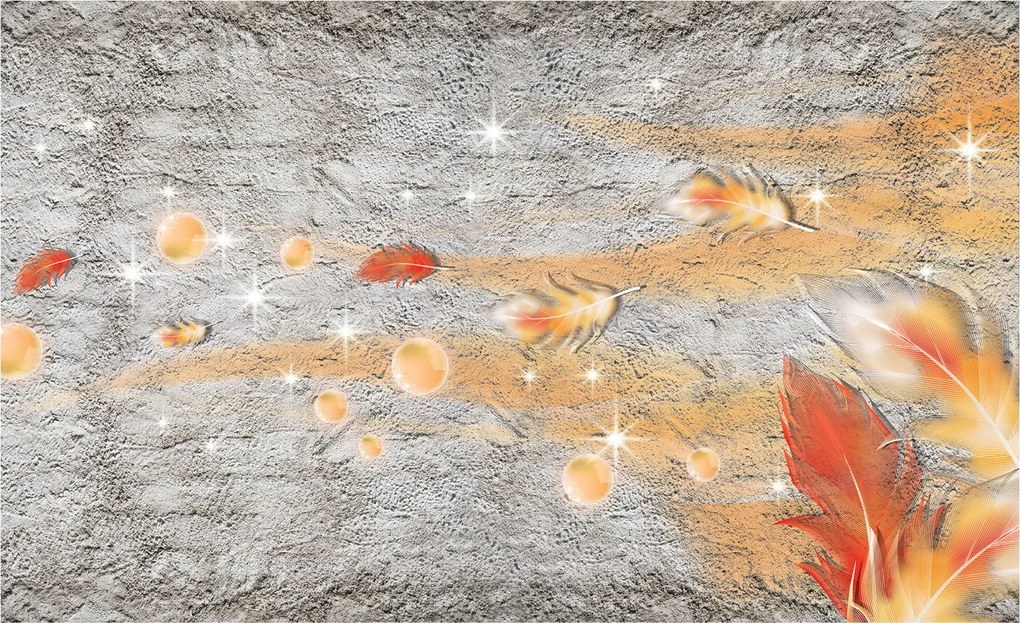 Fotótapéta Toll könnyedség absztrakt álom szürke-narancs 250x175 +ragasztó