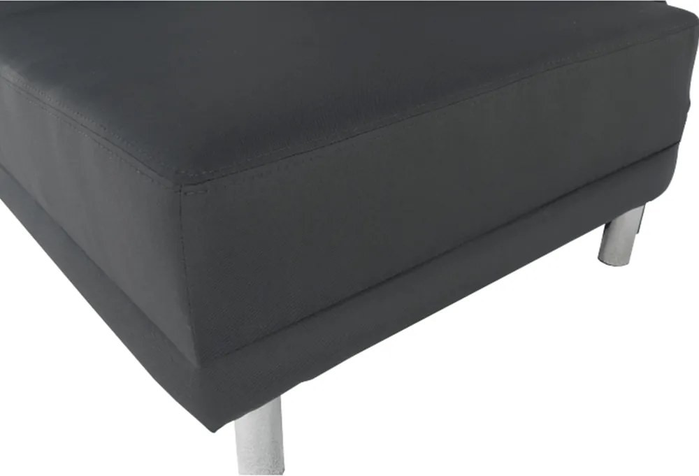 Kinyitható kanapé, szürke-fekete szövet, balos, LAUREL