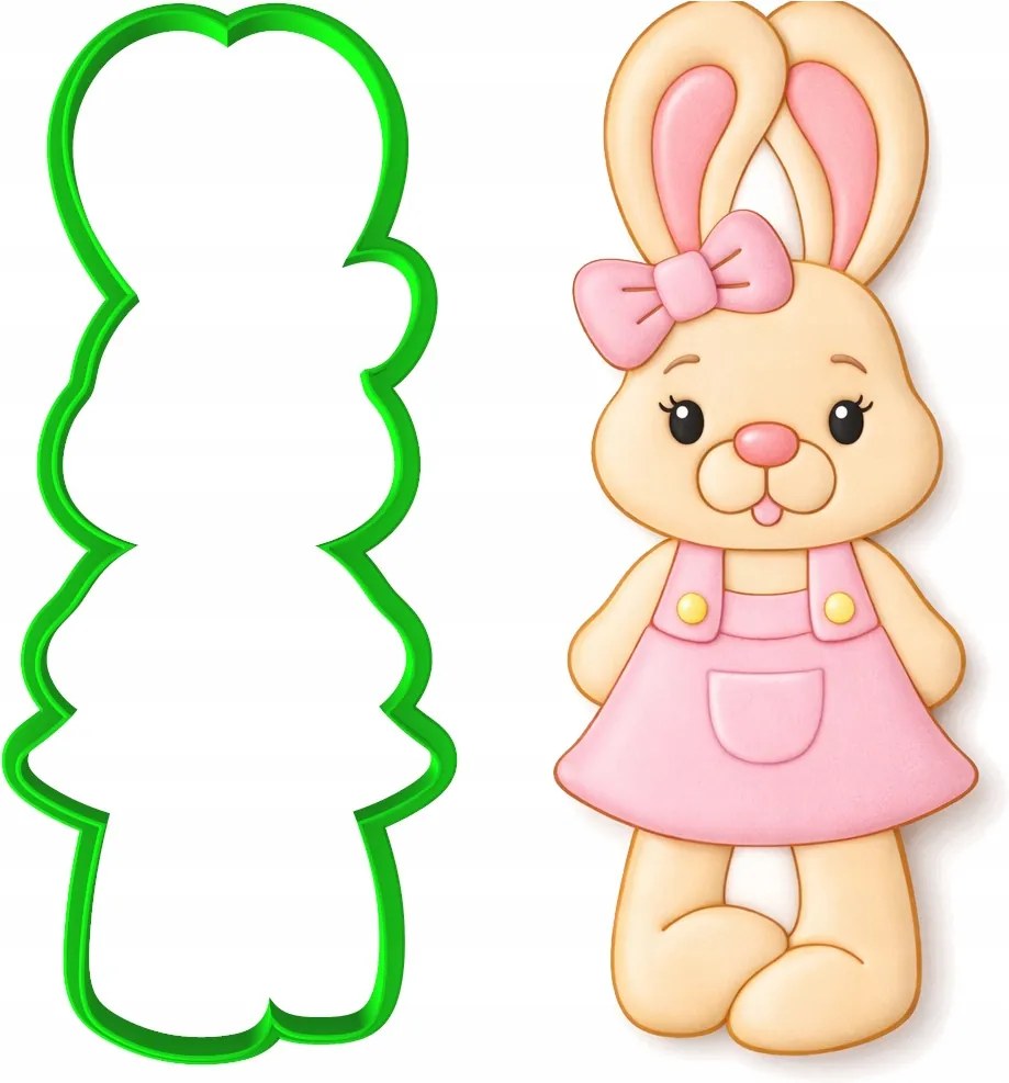 Húsvéti Forma Nagy Mézeskalács XL Húsvéti Nyuszi Hölgy Nyuszi 15cm