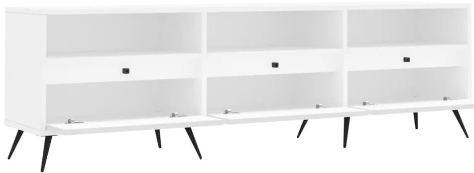 fehér szerelt fa TV-szekrény 150 x 30 x 44,5 cm