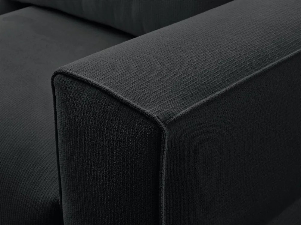 Fekete kinyitható-tárolóhelyes kanapé 265 cm Ezechiel – Bobochic Paris