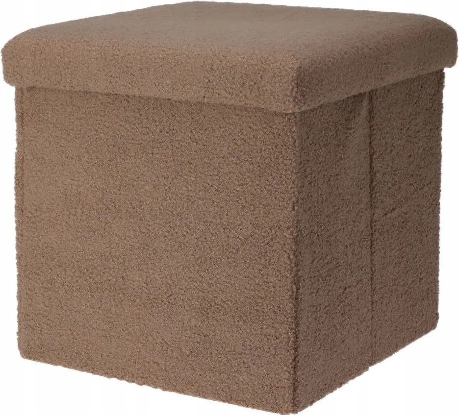 Bini Puff Tárolórekesszel 2 Az 1-BEN Világosbarna 38x38 CM 55L Tároló