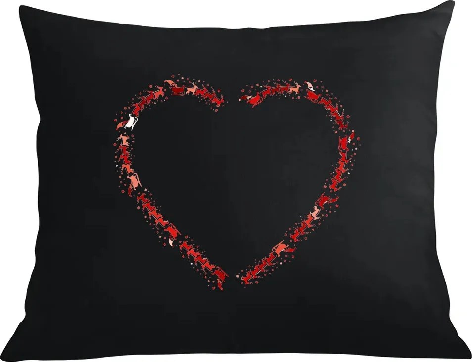 Karácsonyi párna párnahuzat Mikulás szán