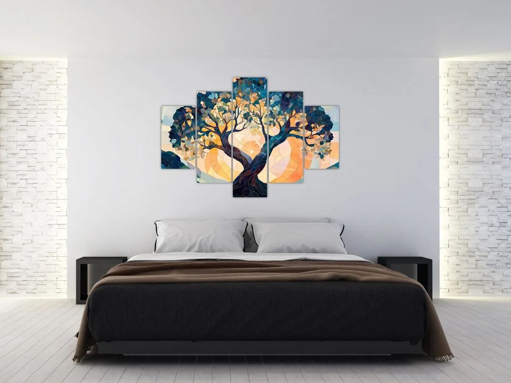 Kép – Mozaik – nap és fa II. (150x105 cm)