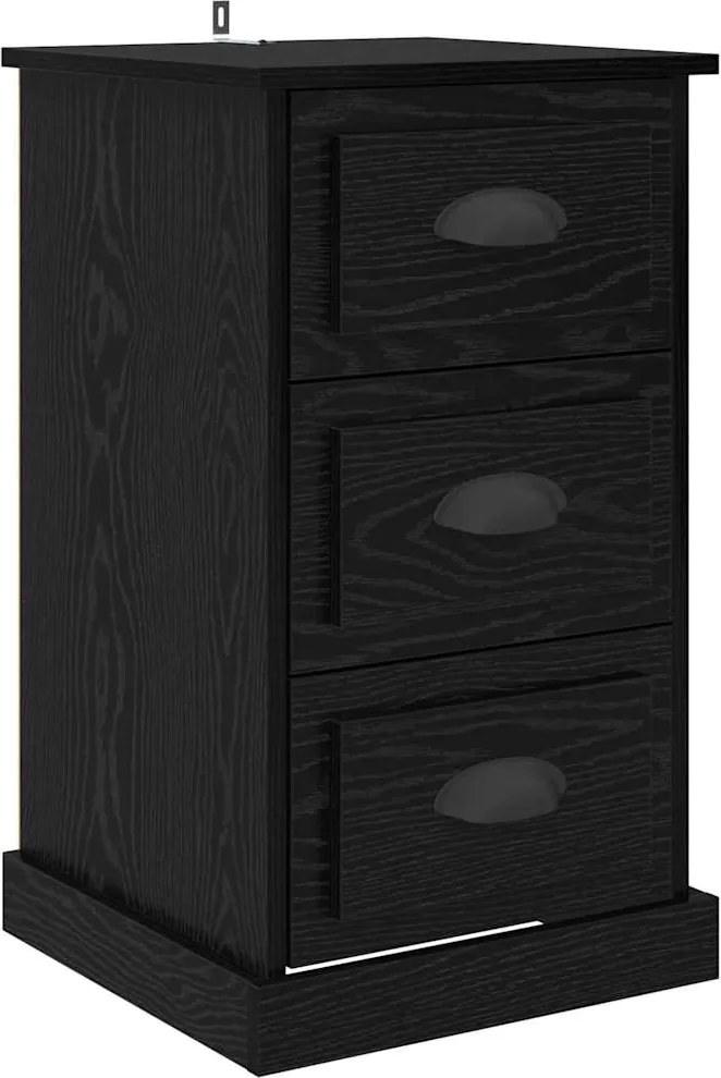 vidaXL Éjjeliszekrény fiókkal Fekete tölgy 39 x 39 x 67,5 cm Faanyag