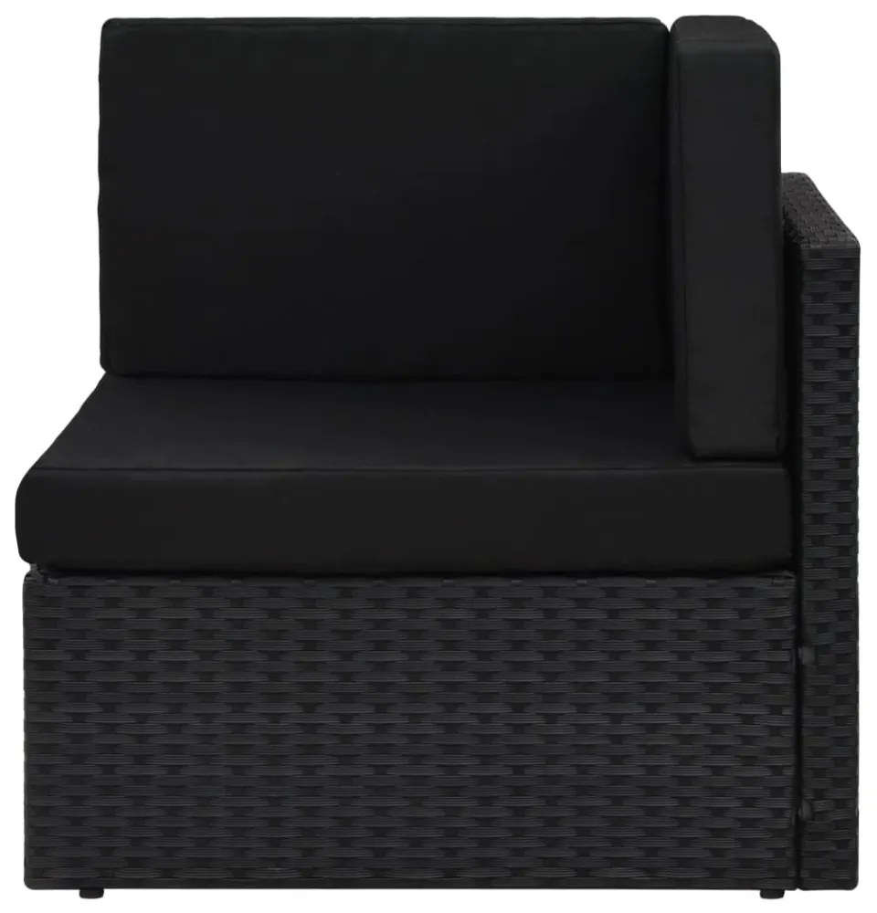 9 részes fekete polyrattan kerti ülőgarnitúra