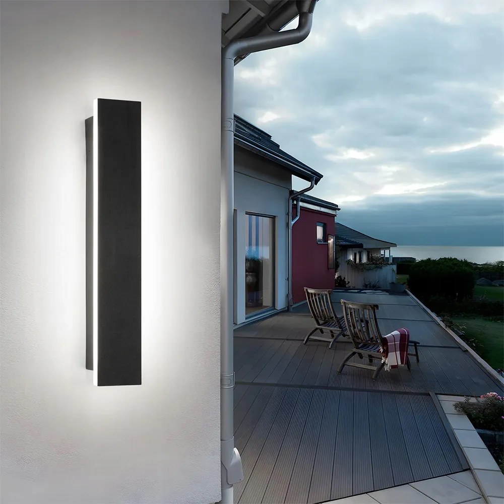 Led Fali Lámpa Kültéri Homlokzati Hosszú 30CM 9W hideg fehér