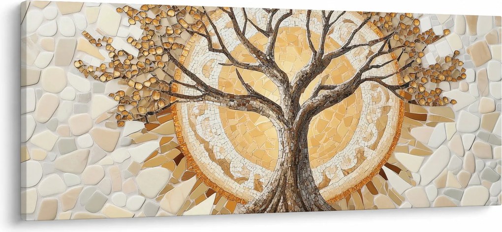 Kép – Arany életfa mozaikban (120x50 cm)