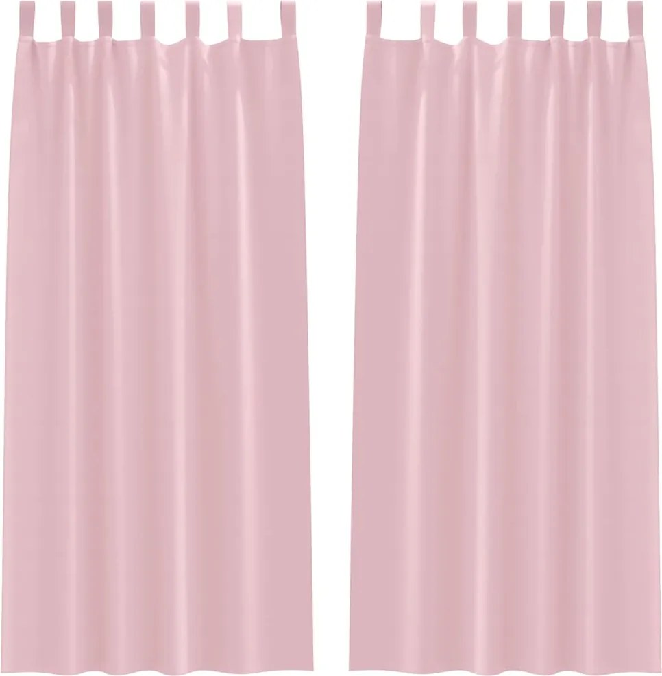 vidaXL Fekete Függöny Gyűrűkkel 2 pcs Babarózsaszín 245 x 140 cm