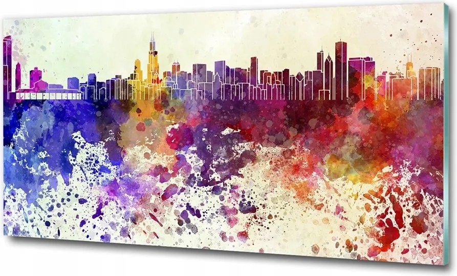 Fotó vászonkép edzett üveg Chicago éjszaka 100x70