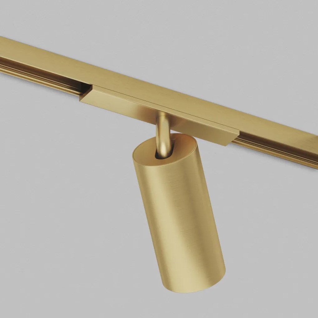 SHINE SPOT ZigBee track light, 48V, 10W, 2700–6000K, IP20, satin brass, aluminum — DK/EU-5941-SB