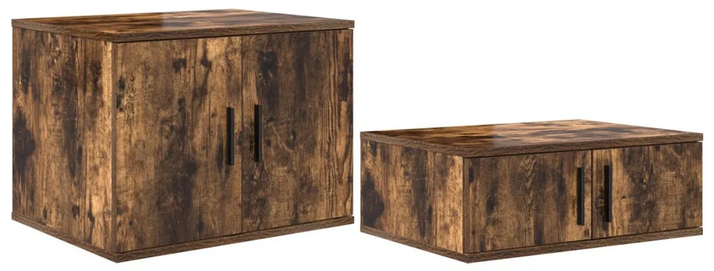 Füstölt Tölgy Tároló Szekrény 118x41x40 cm Mérnöki Fa