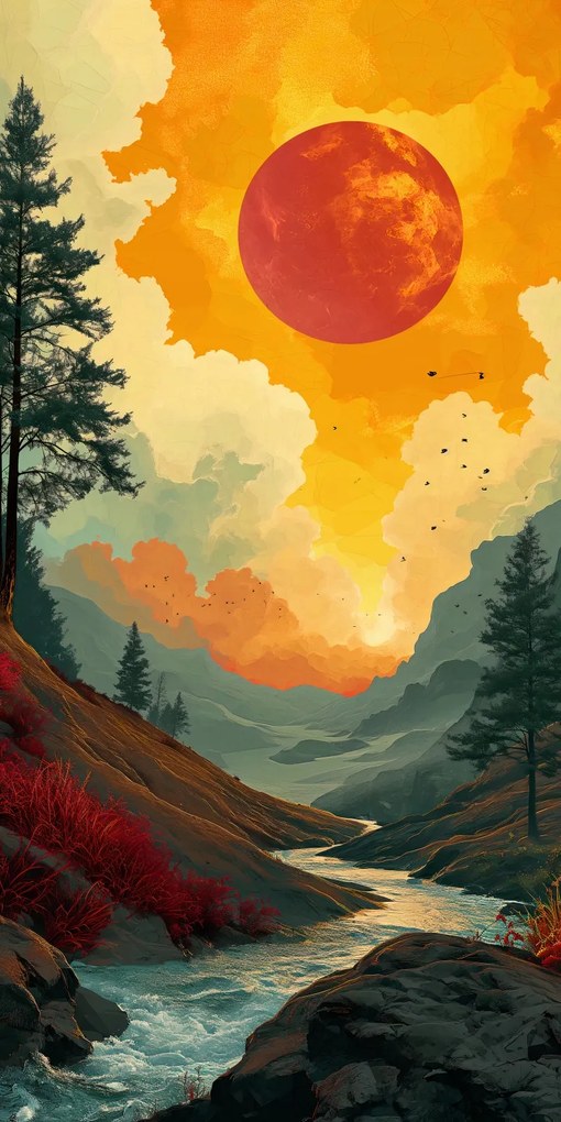 Poszter 50x100cm Vad folyó Alkonyat