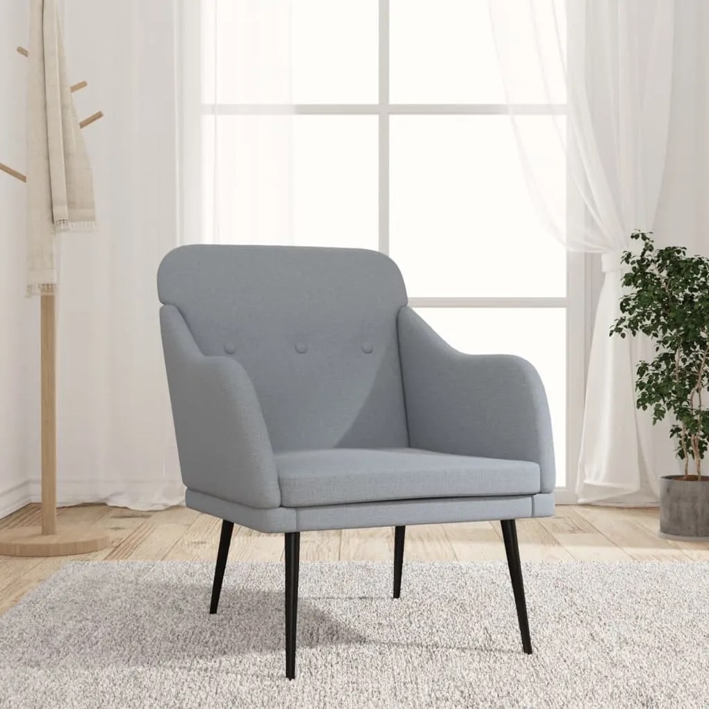 Világosszürke szövetfotel 63 x 76 x 80 cm