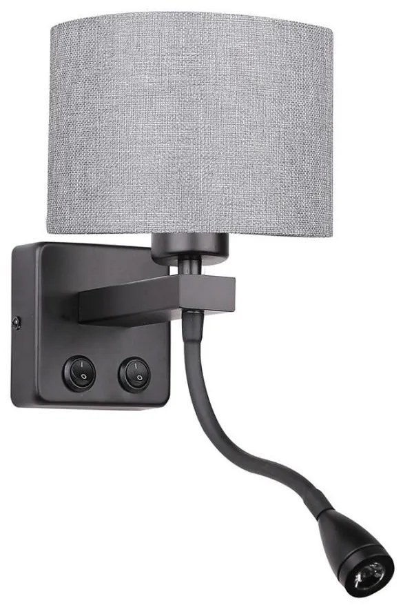 LED flexibilis lámpa POLO 1xE27/40W+LED/2W 230V fekete