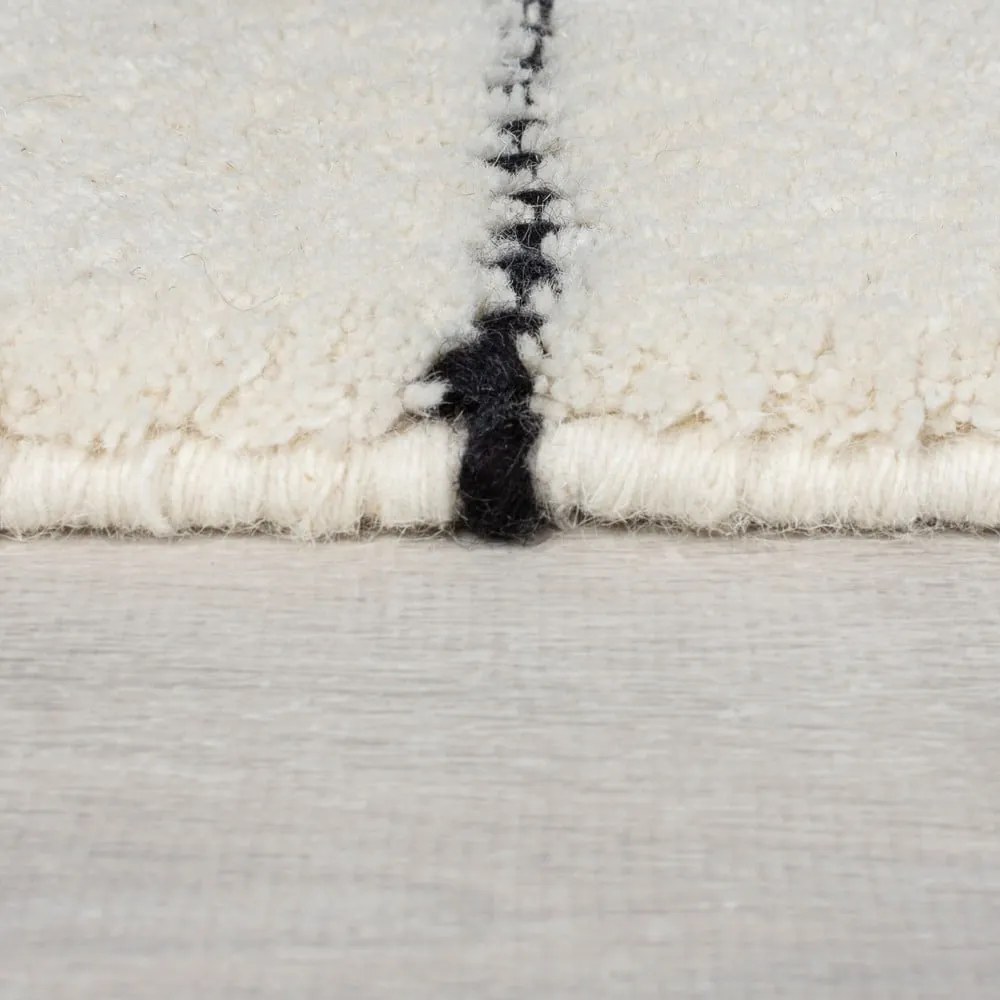 Krémszínű kézi szövésű gyapjú szőnyeg 120x170 cm Dottie Linear – Flair Rugs
