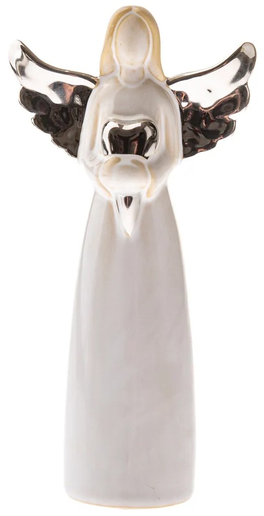 Angyal szívvel 21 cm, porcelán