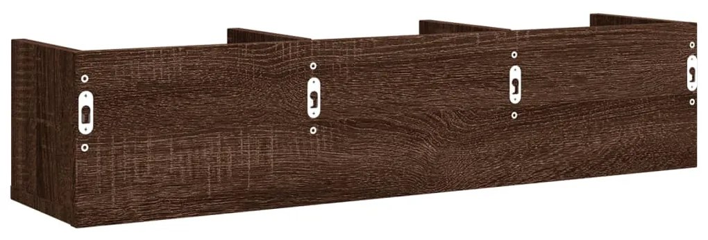 2 db barna tölgyszínű szerelt fa faliszekrény 75x18x16,5 cm