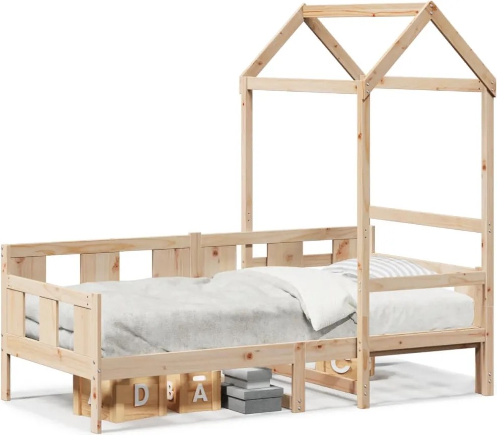 vidaXL tömör fenyőfa kanapéágy tetővel 80 x 200 cm