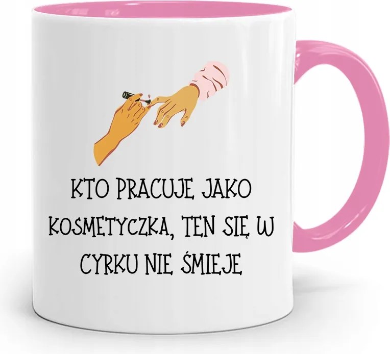 Rózsaszín Bögre Kozmetikusnak Cirkuszban Nem Nyomtatott Fényképpel