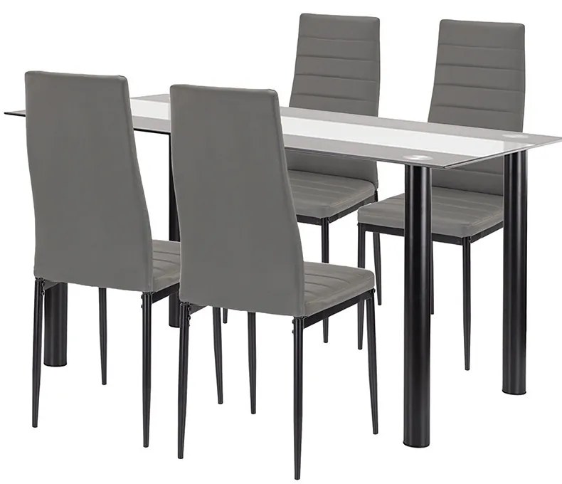 Denton 4+1 étkező garnitúra szürke-fekete