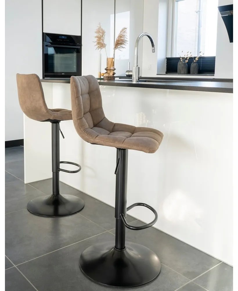 Világosbarna kárpitozott állítható magasságú bárszék szett 2 db-os (ülésmagasság 63 cm) Middelfart – House Nordic