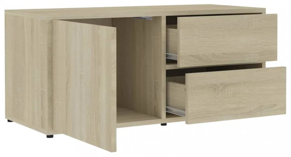 sonoma tölgy színű szerelt fa TV-szekrény 80 x 34 x 36 cm