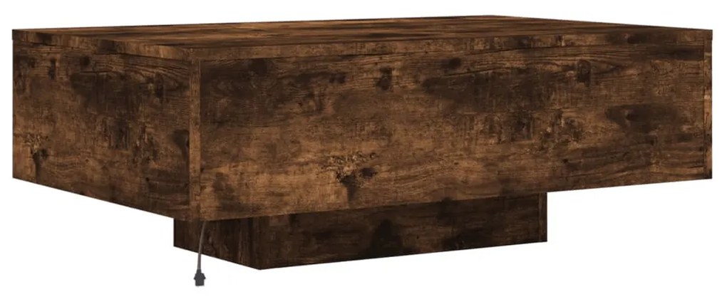 füstös tölgy színű dohányzóasztal LED-lámpákkal 85 x 55 x 31 cm