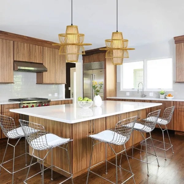 Immax 08254L - Csillár zsinóron PINCHOS 1xE27/40W/230V átm. 45 cm bambusz