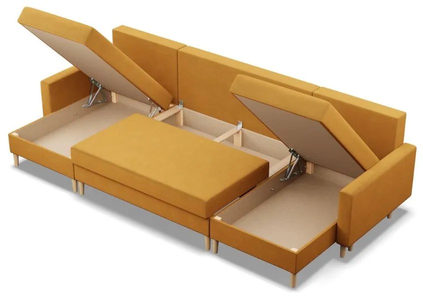 FLANK U ágyazható sarok ülőgarnitúra, 294x92x140, Kronos 09