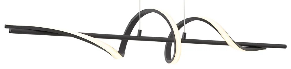 Design függőlámpa fekete 110cm LED-del, 3 lépésben dimmelhető - Wokkel
