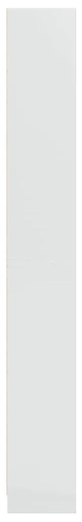 magasfényű fehér szerelt fa könyvespolc 40 x 24 x 176 cm