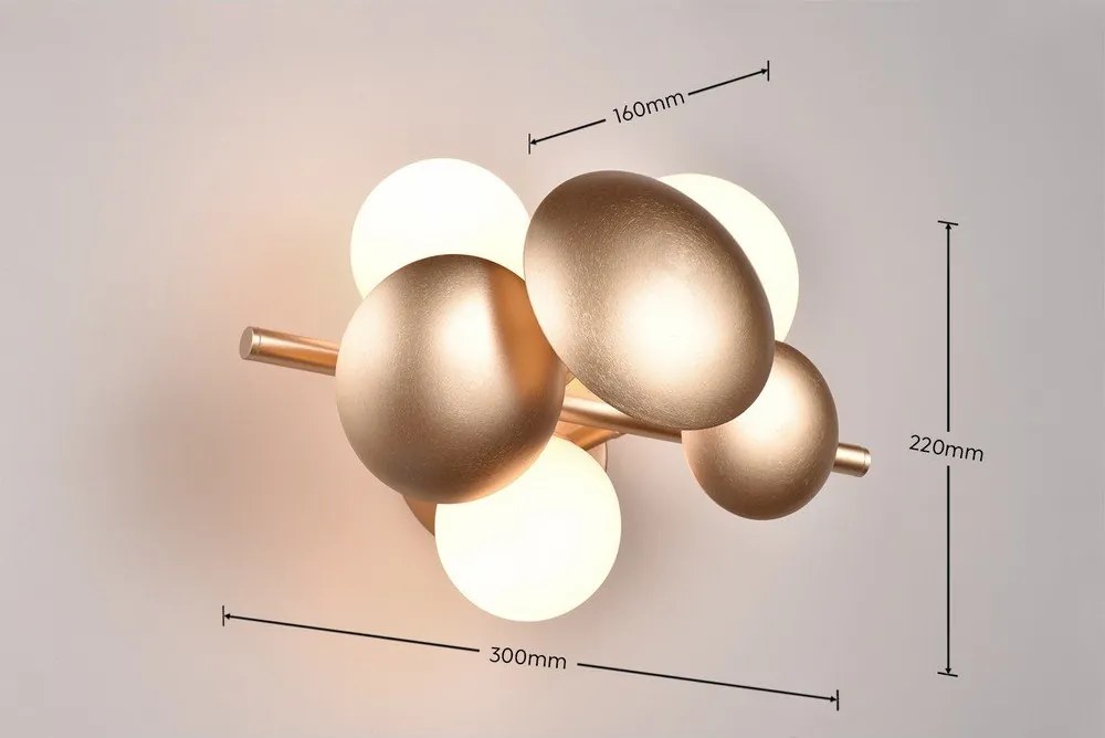 Fehér-aranyszínű fali lámpa Bubble – Trio Select